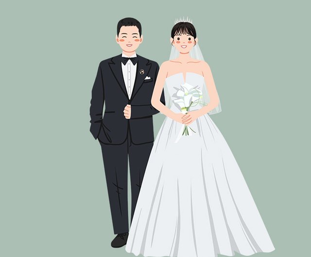 クリスマス プレゼント交換 結婚式 好きなヤン 描いた 韓国人カップル かわいい イラスト アバター 結婚式 予約 予約 ショップ Aria 似顔絵 イラスト 挿絵 Pinkoi