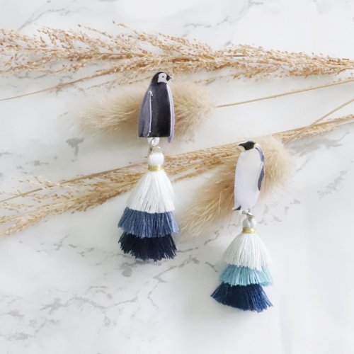 cravis handmade shop 企鵝耳環