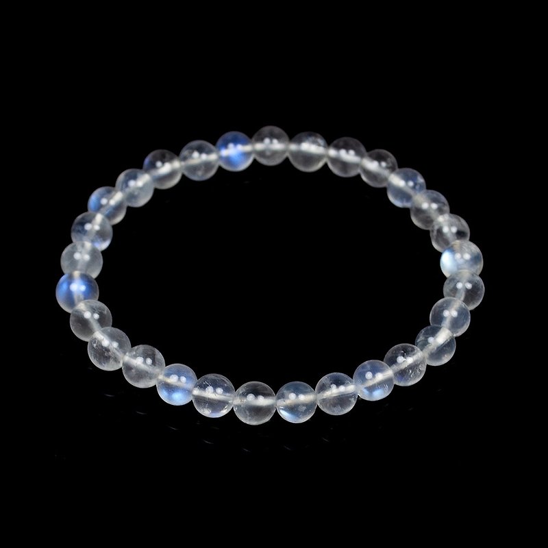 Blue Moonstone 5.8-6.2mm Blue Moonstone Bracelet Japanese Elastic String - Bracelets - Crystal Blue