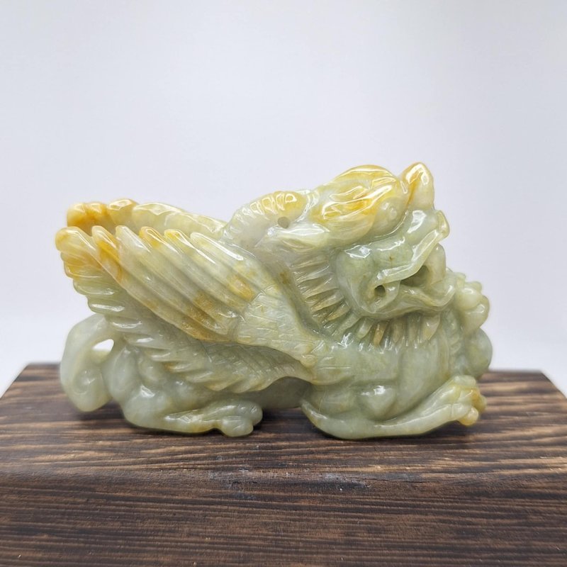 Burmese natural yellow jade Feitian Pixiu ornament pendant | Natural Burmese jade A grade jadeite - Items for Display - Jade 