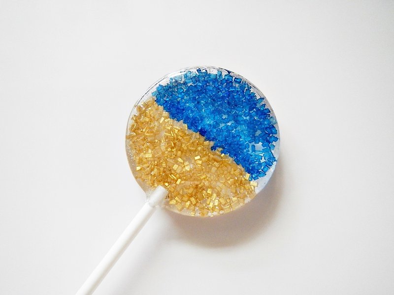 Ombre Lollipop-Magnificent Blue and Gold (5pcs/box) - ขนมคบเคี้ยว - อาหารสด สีทอง