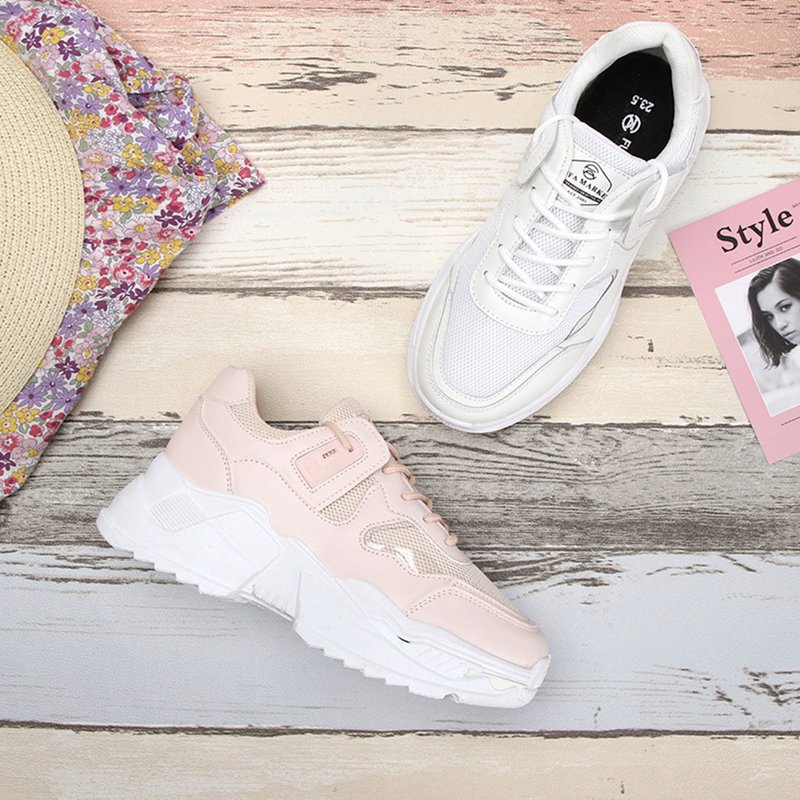 網美潮流厚底老爹鞋 1CV49 - 女休閒鞋/帆布鞋 - 人造皮革 白色