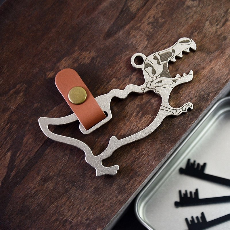 [Desk+1] key ring charm (large) - tyrannosaurus - ที่ห้อยกุญแจ - สแตนเลส สีเงิน