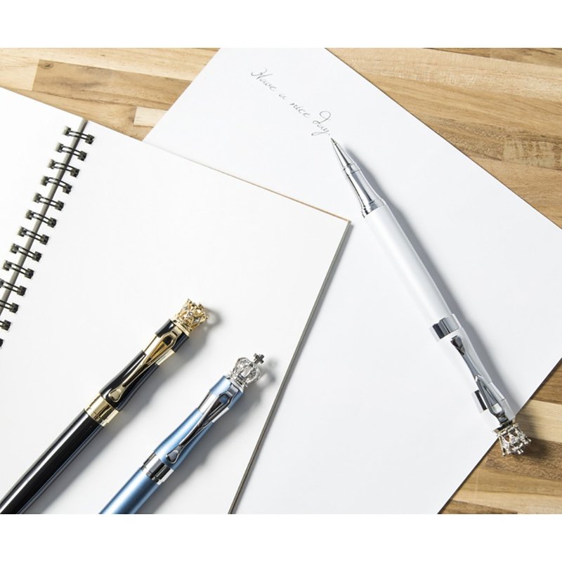 【DT&CREATION】龍行天下皇后ローラーボールペン - ホワイト - 水性ボールペン - 金属 ホワイト