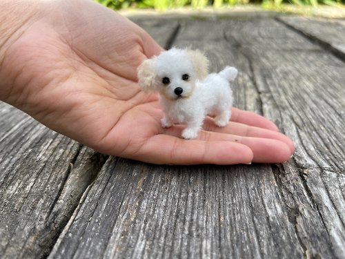 HeyMiniToysnVINTAGE Miniature realistic maltese dog life like puppy ooak unique toy 1 to 6 scale