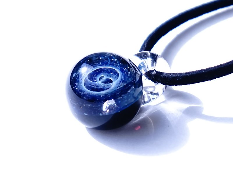 Meteorite power ver 2 meteorite Space planetary meteorite glass pendant universe with Gibeon meteorite 【Free Shipping】 - Necklaces - Glass Blue