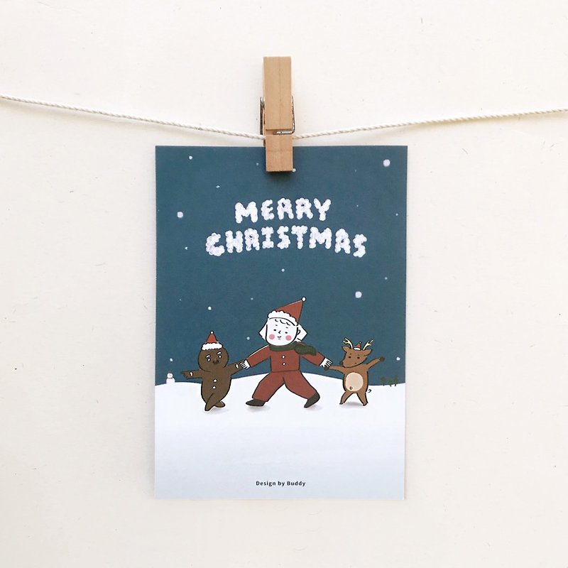 バディ|メリークリスマス|クリスマスポストカード - カード・はがき - 紙 