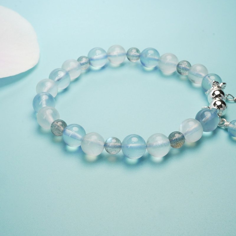 Aquamarine Moonlight Labradorite 14KGF Bracelet - สร้อยข้อมือ - คริสตัล หลากหลายสี