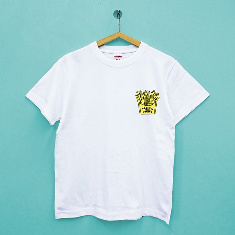 【Customized Gift】Fresh French Fries- Cotton Soft Unisex T-Shirt - เสื้อฮู้ด - ผ้าฝ้าย/ผ้าลินิน ขาว