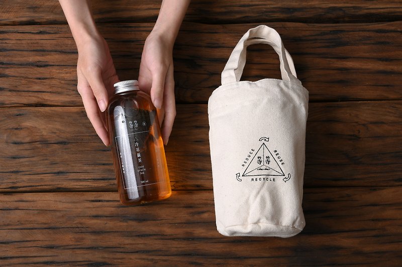 Round bottom portable storage bag/hand cup/environmental protection beverage bag - ถุงใส่กระติกนำ้ - ผ้าฝ้าย/ผ้าลินิน ขาว