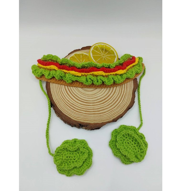 Hamburger wool collar - ปลอกคอ - ผ้าฝ้าย/ผ้าลินิน สีนำ้ตาล