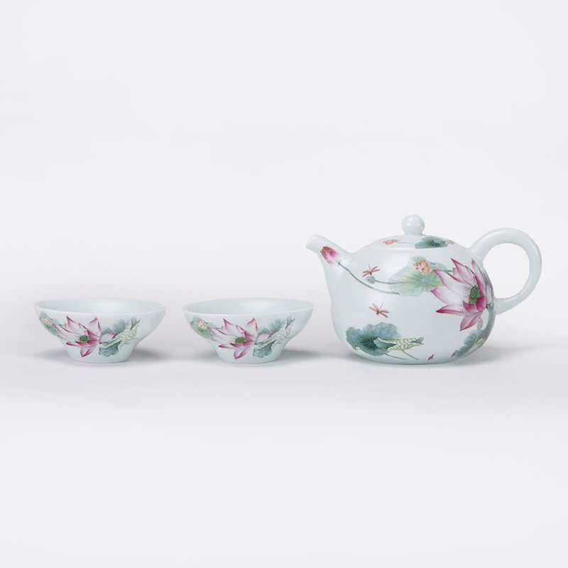 清風荷韵 茶具組 │1壺2杯│畢業禮物 - 茶壺/茶杯/茶具 - 瓷 銀色