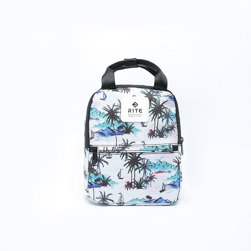 [RITE] Le Tour Series - Dual-use Mini Backpack - Hawaiian Boat - กระเป๋าเป้สะพายหลัง - วัสดุกันนำ้ ขาว