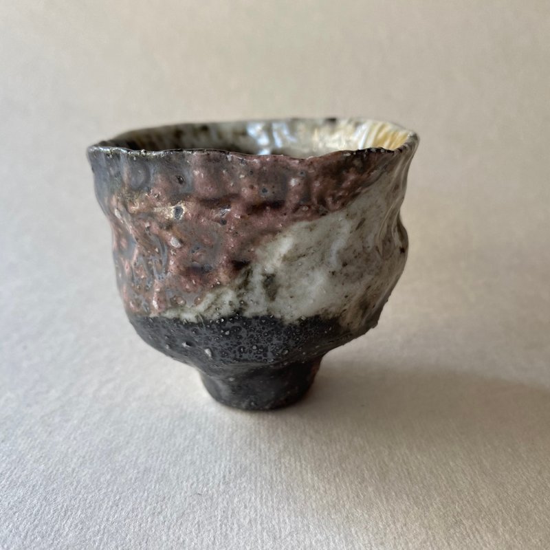 陶/柴燒/絞胎/絕美三色小杯/附木盒 - 茶壺/茶杯/茶具 - 陶 粉紅色