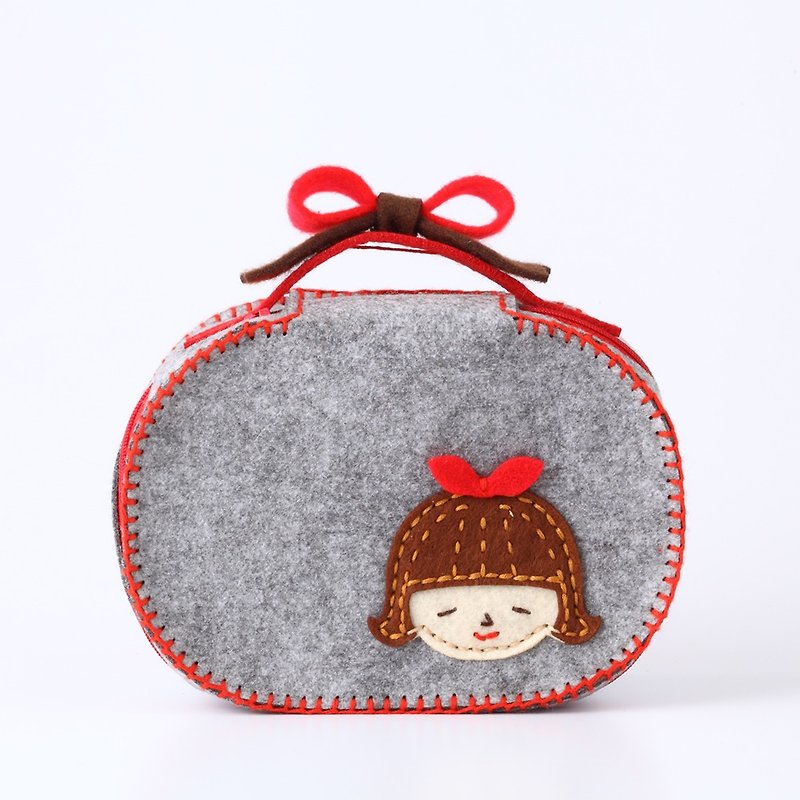 Fairy Land [Material Bag] Cosmetic Bag - Grey - Other - Other Materials 