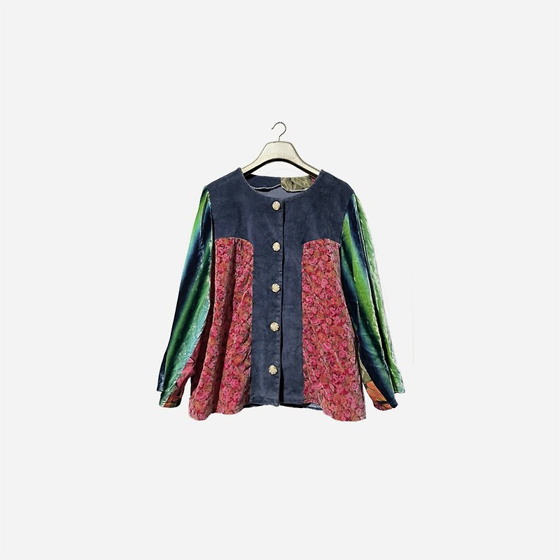 Dislocated vintage / stitching material coat no.1453 vintage - Women's Casual & Functional Jackets - Other Materials Blue