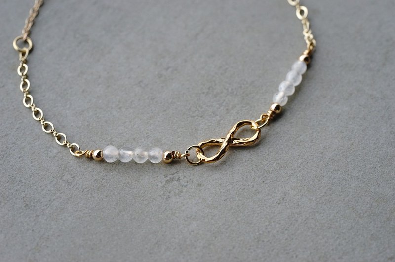 迴圈 - 14K包金 月光石手鍊 - 手鍊/手環 - 半寶石 白色