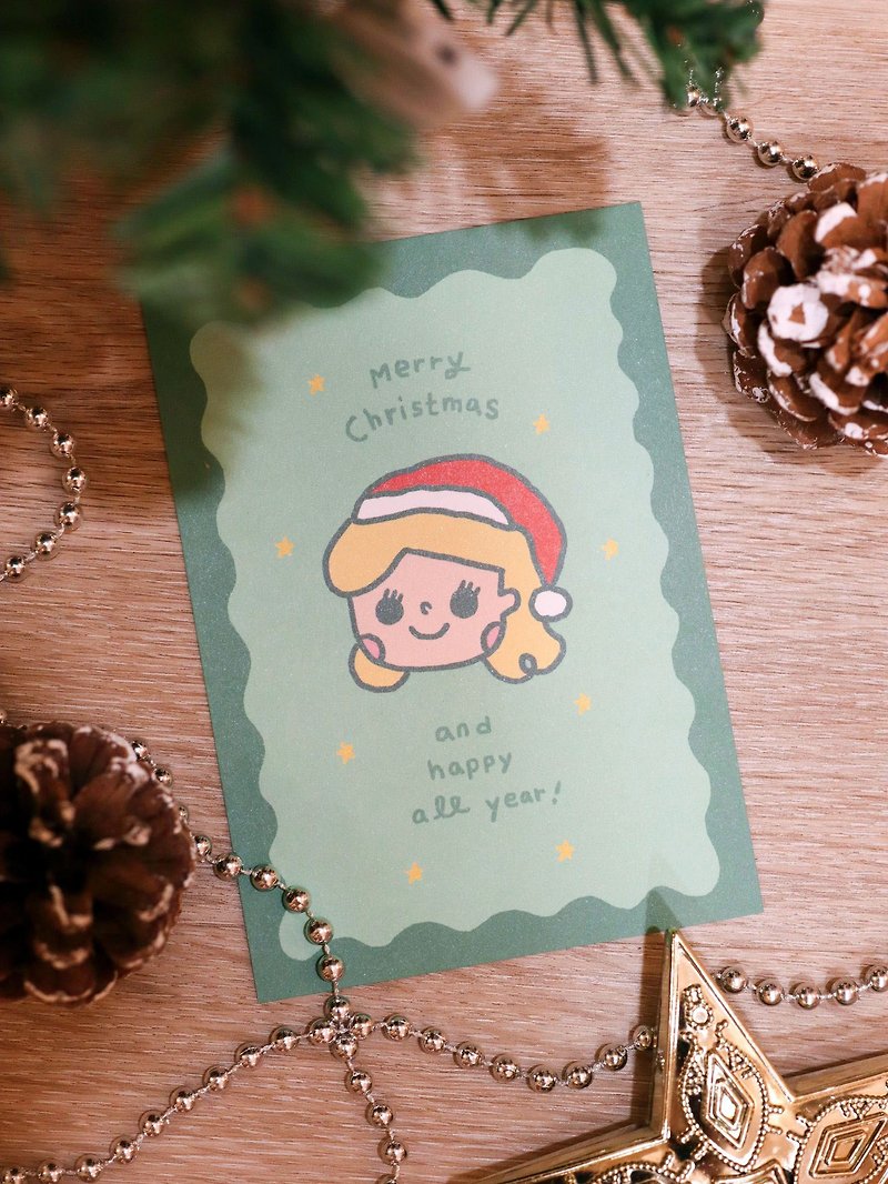 Christmas Postcard // Miss Sugar Cube // - การ์ด/โปสการ์ด - กระดาษ สีเขียว