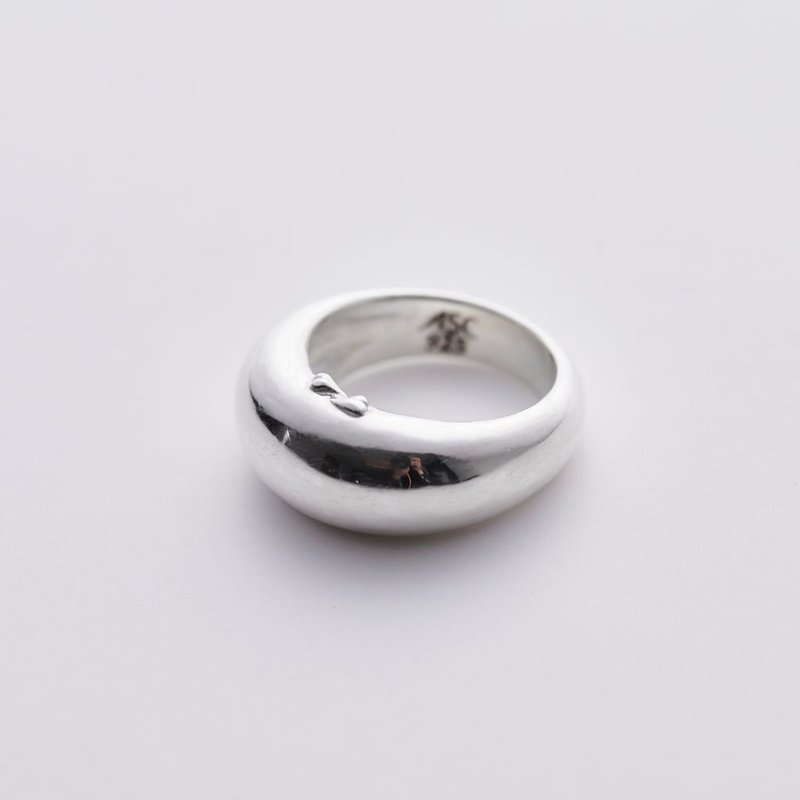 thick ring with mini love classic thick ring - แหวนทั่วไป - เงินแท้ 