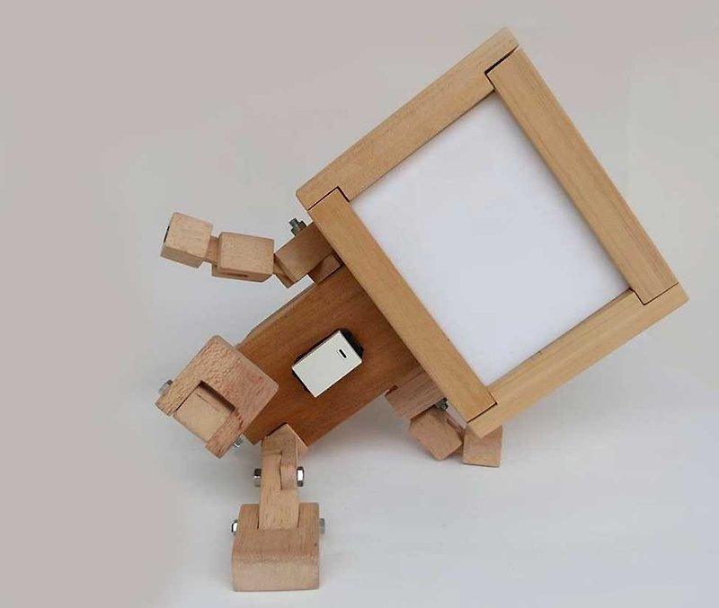 Light Box Robot No.2 - โคมไฟ - ไม้ สีนำ้ตาล