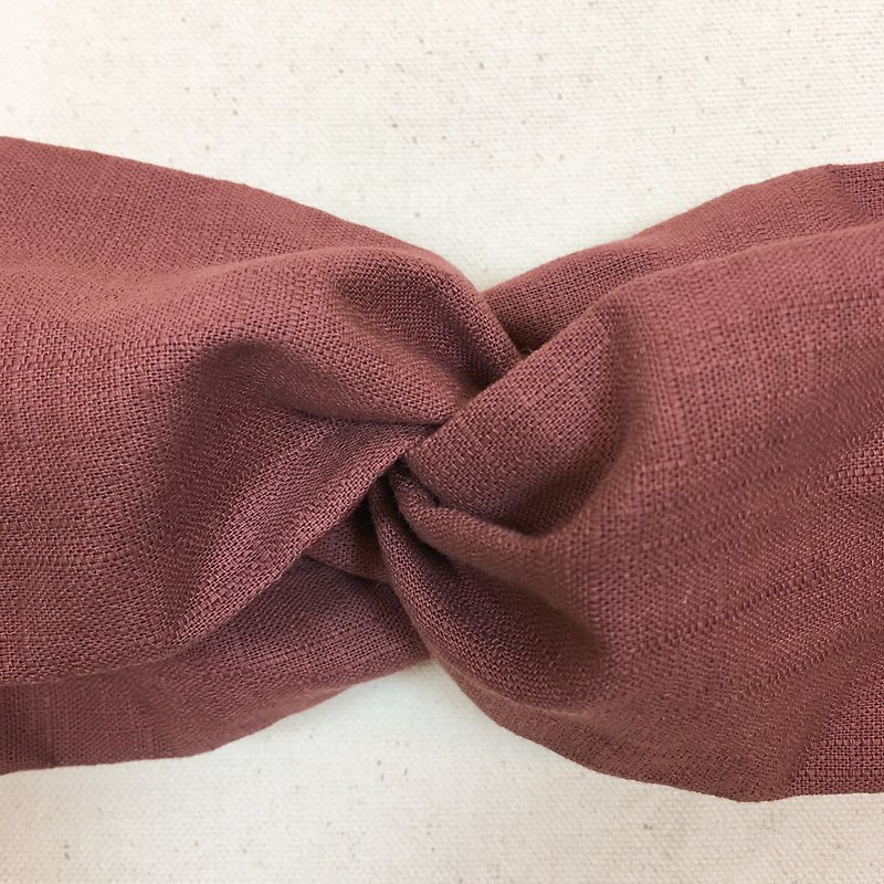 Mr.Tie exclusive design hand-stitched rose headband Rose Hairban 002 - Hair Accessories - Cotton & Hemp Red