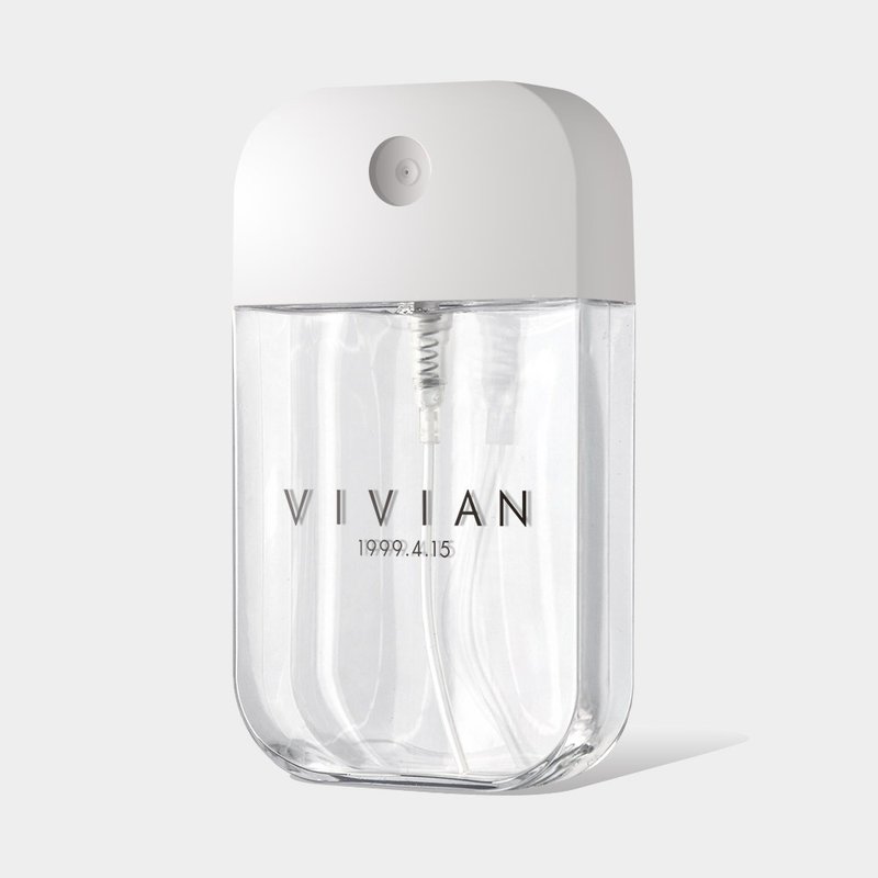 客製化禮物 英文名 生日 酒精瓶 卡片式噴瓶 PU125 - 居家收納/收納盒/儲物盒 - 塑膠 白色