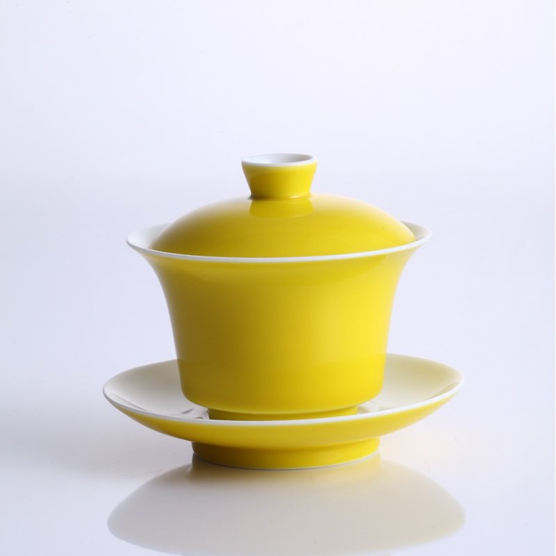 【淡然有味】帝黃色蓋杯 茶器具 瓷器 - 茶壺/茶杯/茶具 - 瓷 黃色