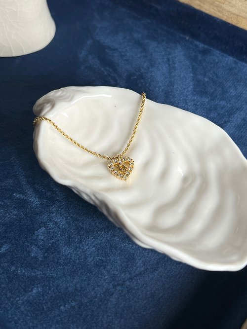 RARE TO GO VINTAGE 日本中古選品店 Dior heart crystal necklace 閃石頸鏈 項鍊 日本中古vintage