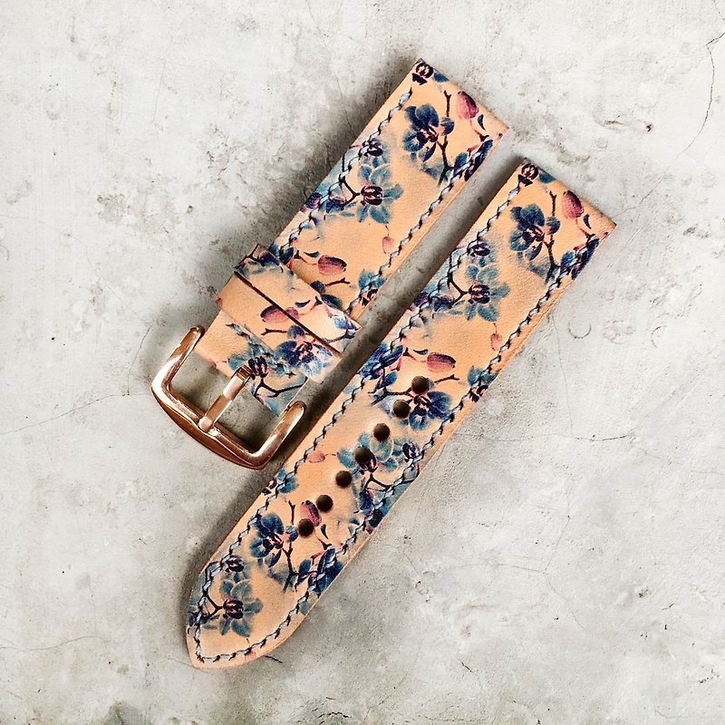 Apple Watch Band 38mm 42mm, Hand-Stitched Handmade, Series 3 Series 2 Series 1,  - 女裝錶 - 真皮 藍色