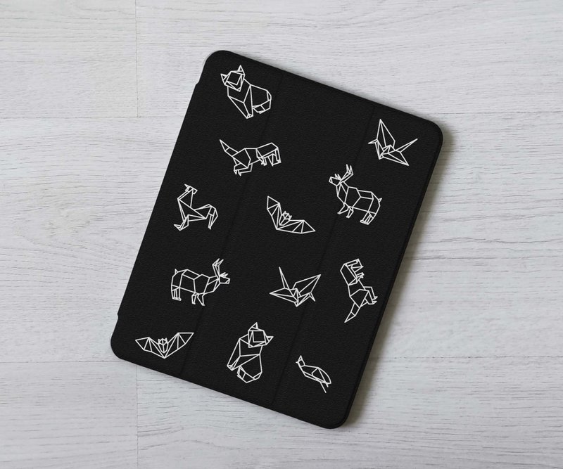 純色黑白紙飛機揩紙iPad Pro筆槽翻蓋式保護套7 8代 Air 6 4 12.9 - 平板/電腦保護殼/保護貼 - 塑膠 多色