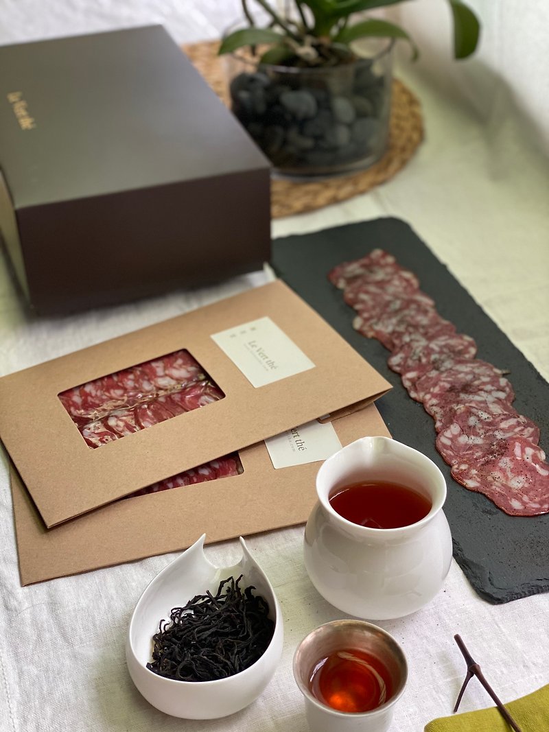 特製風乾熟成紅茶生火腿Salami 搭配日月潭紅茶包組 - 肉乾/肉鬆 - 新鮮食材 