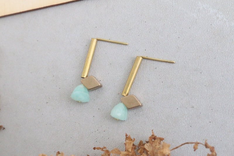 Tianhe natural stone flavonoids earrings (1056, etc.) - Earrings & Clip-ons - Gemstone Green