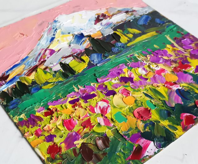 富士山 絵画 油絵 カラフル 手描き インテリア アート 楽天市場】【抽選ポイント100％バック】油絵 絵画 赤富士