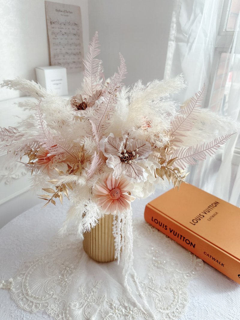 Boutique series of eternal flower gifts-Angel Wings - ช่อดอกไม้แห้ง - พืช/ดอกไม้ สึชมพู