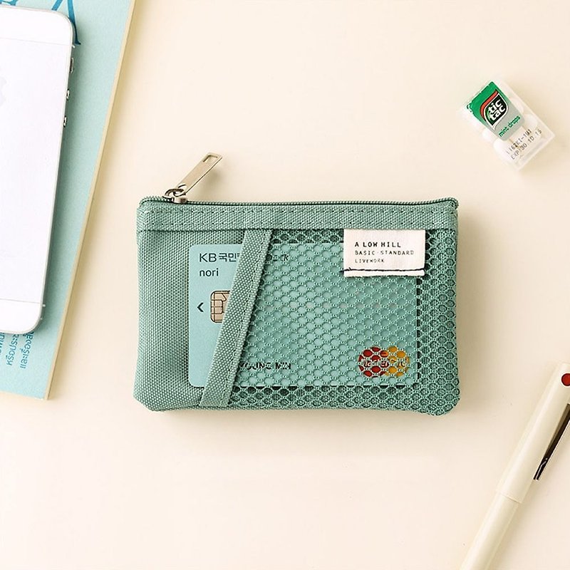 Livework Leisure Double Double Folding Ticket Card Coin Purse V2-Mint Green, LWK56238 - Coin Purses - Nylon Green