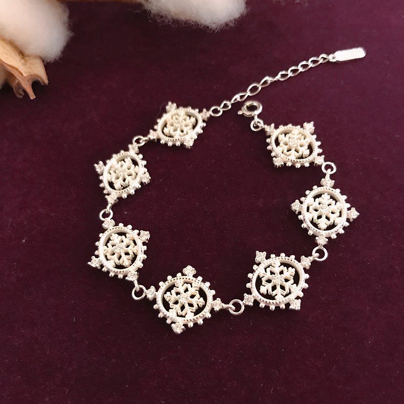 [Golden Charlene·Silver] Peaceful Snow Light Bracelet (Seven) - Bracelets - Other Metals 