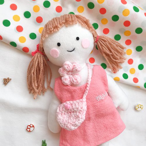 amlambrand Christmas Gift Wrapping Handmade doll : girl doll (Pink tone)