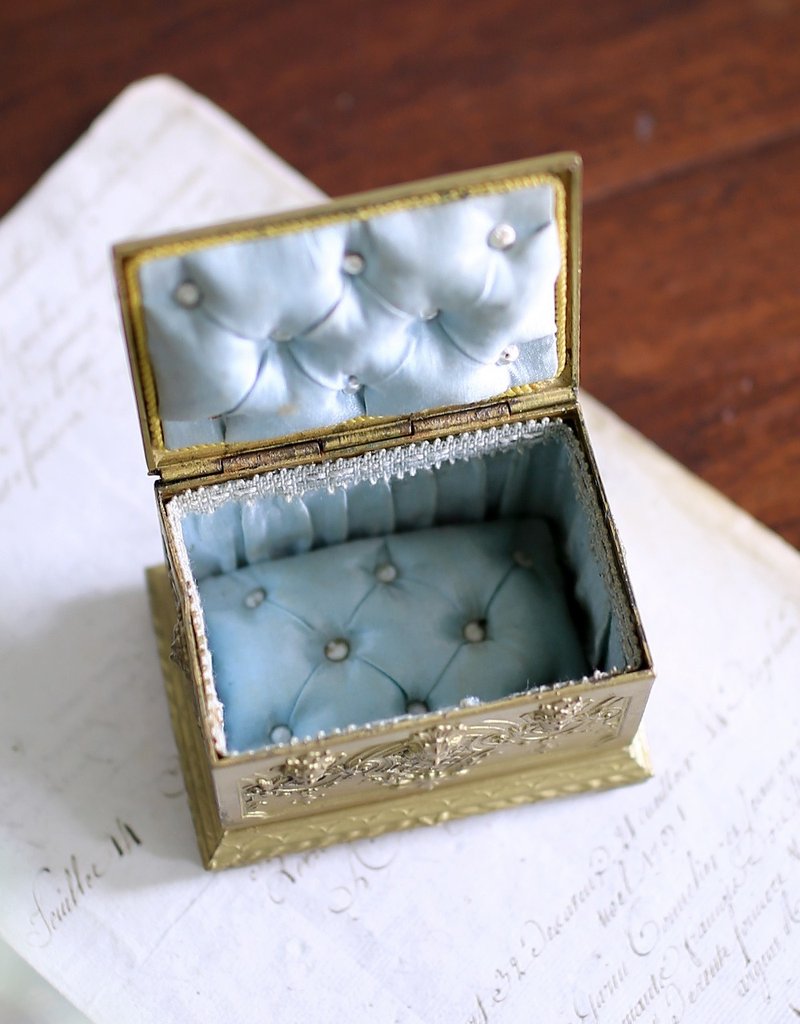 France 1900 [Moonlight] Antique Bronze Jewelry Box - อื่นๆ - โลหะ สีทอง