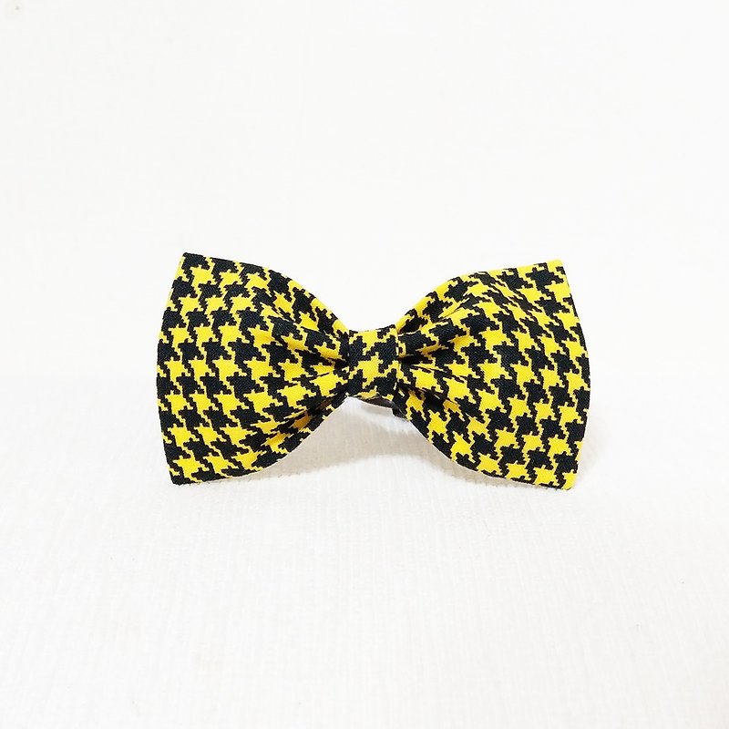 Ella Wang Design Bowtie Pet Bowtie Bowtie Cat and Dog Houndstooth - Collars & Leashes - Cotton & Hemp Yellow