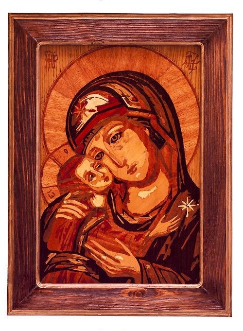 Woodins Mother Mary art Igorevskaya Orthodox Byzantine Christian God Mother Wood Icon
