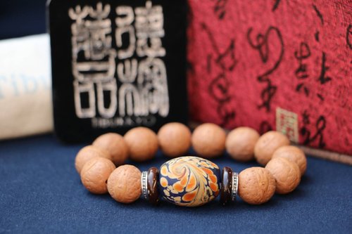 TIBUKKYO德榕藏品 尼泊爾鳳眼菩提 14mm 客製化串珠設計 菩提子手鍊手環 琉璃佛珠