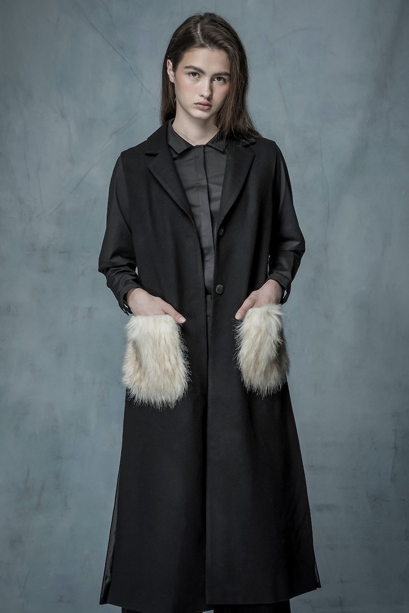 YUWEN black vest coat - Women's Casual & Functional Jackets - Wool Black