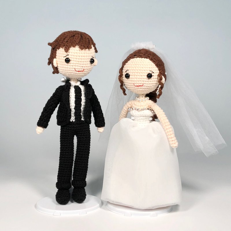 客製結婚公仔  婚禮娃娃 結婚禮物 婚禮擺設 婚禮裝飾 (自選顏色) - 擺飾/家飾品 - 聚酯纖維 白色