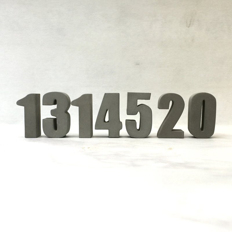 [Large Size - Cement Numbers] English Letters Customized House Numbers Window Counter Wall Decoration - Items for Display - Cement Gray