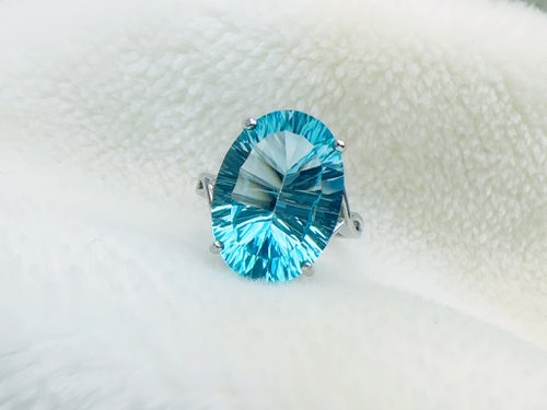 Esme Accessory 訂製款 天然藍託帕石 花切閃耀 簡約質感 蔚藍 11月生日石