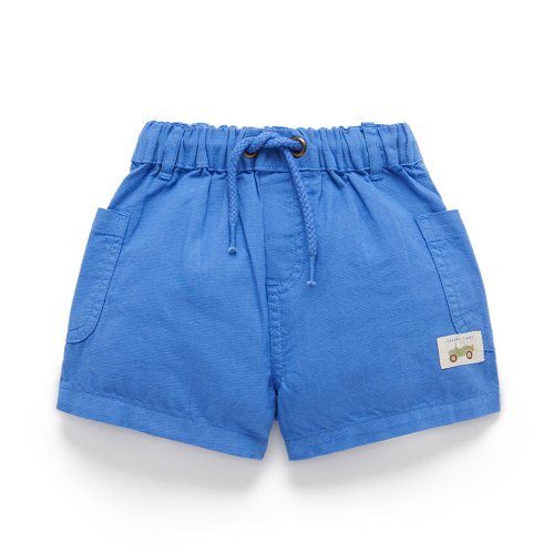 Purebaby有機棉 澳洲Purebaby有機棉男童/女童裝短褲12M-4T 藍色