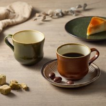 美濃焼 - 丸釉コーヒーカップ＆ソーサーセット - 3個セット（6個
