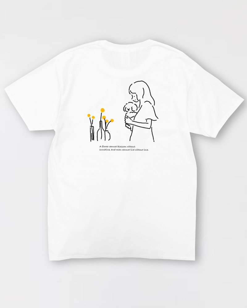 Muck with flowers t-shirt - 女 T 恤 - 棉．麻 白色