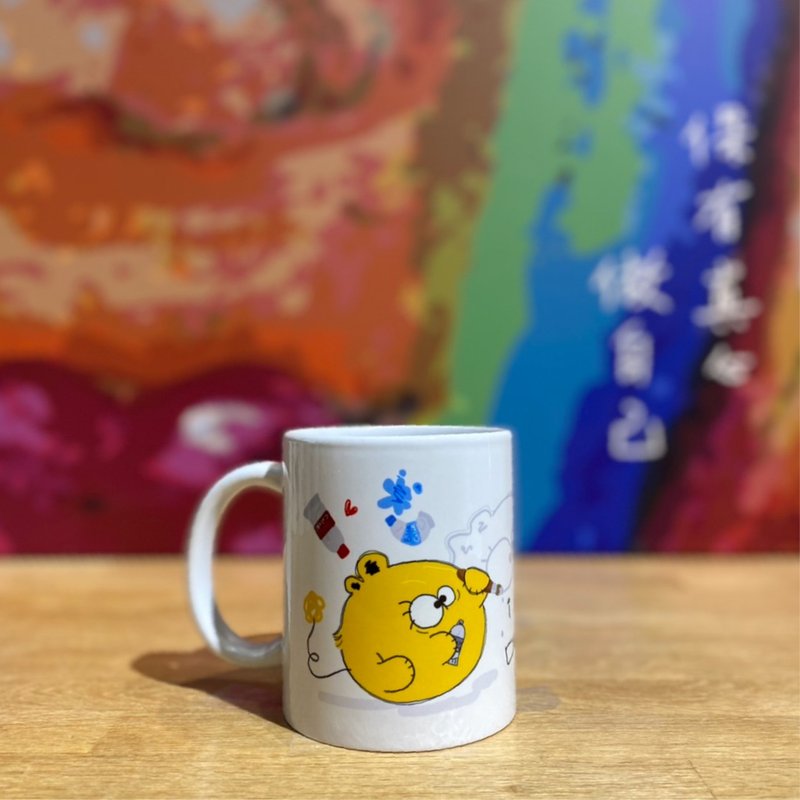【馬克杯&陶瓷杯墊組】小畫家 - 其他杯子 - 瓷 白色