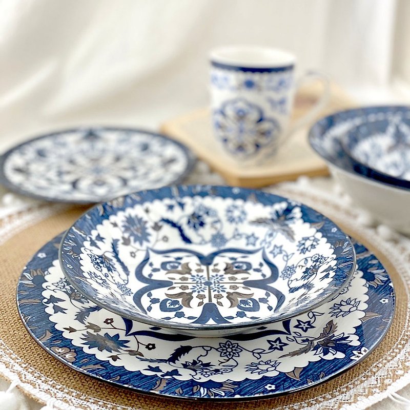 民族藍系列-歐式餐盤 - 碗 - 瓷 藍色